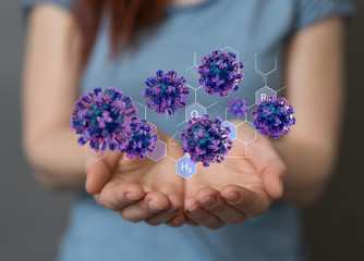 mikro digital epidemic corona virus nCoV , Novel Coronavirus 19-NCP. nCoV denoted is...