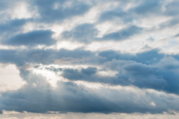 Frowning clouds in the evening sky