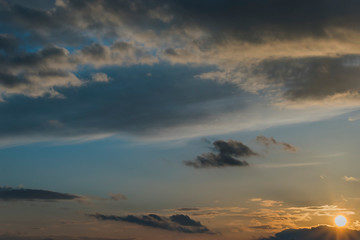 Frowning clouds in the evening sky