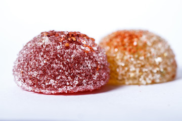 homemade sugar candies isolated on white background