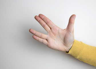 Hand performing Captain Spock's Vulcan salute