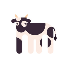 Cute cow cartoon fill style icon vector design