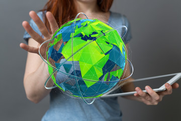 digital earth connection concept 3d.
