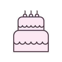 Isolated sweet cake line style icon vector design