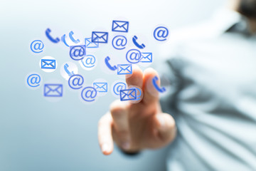 Online people network. Using internet for communication..