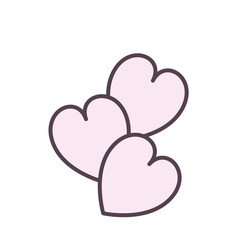 Isolated hearts line style icon vector design