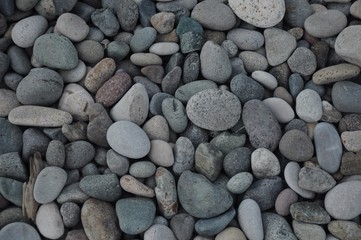 Fototapeta na wymiar Round Sea Dry Pebbles