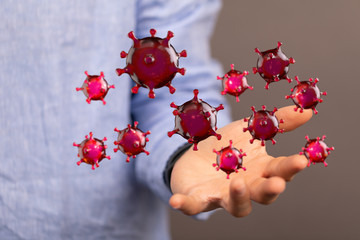 contagious coronavirus pandemic, dangerous virus outbreak 3d.