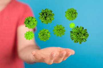 contagious coronavirus pandemic, dangerous virus outbreak 3d.