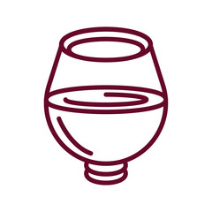 wine tumbler glass icon, line style icon