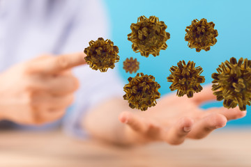 contagious coronavirus pandemic, dangerous virus outbreak 3d.