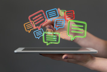 Hand with an email icon 3d