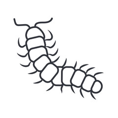 centipede insect, line detail style icon