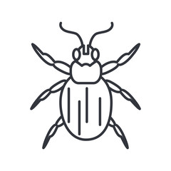 tick insect, line detail style icon