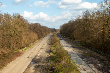 closed A4 highway, motorway nearby Hambach