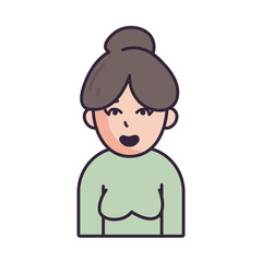 Isolated avatar woman wth sweater fill style icon vector design