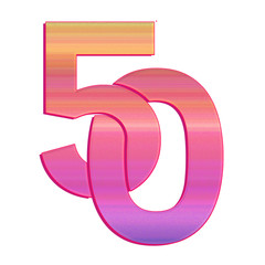 50, Zahl, Jubiläum, Nummer, 3D
