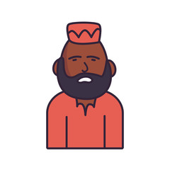 Isolated avatar man with beard fill style icon vector design