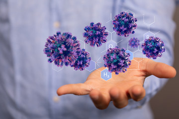 flu virus attack digital 3d  epidemic.