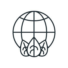 Isolated global sphere with leaves line style icon vector design