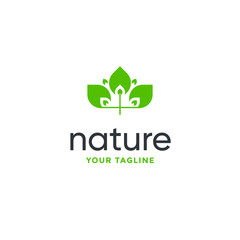leaf logo design vector for nature symbol template editable