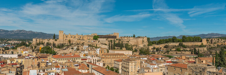 Fototapeta na wymiar Panorama view of the Saint John Castle of Tortosa, Catalonia, Spain. La Suda de Tortosa