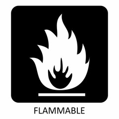 A Warning flammable symbol on dark background