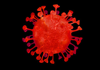 Single cell of 3D rander COVID-19 virus - CORONAVIRUS.