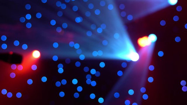 Free stage with lights. Stage lighting background. Concert light.