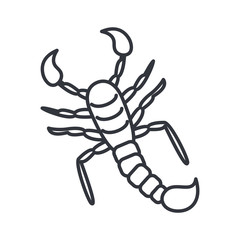 scorpio insect, line detail style icon
