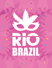 brazil carnival poster with feathers mask