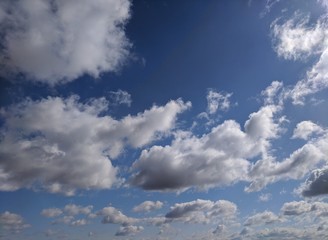 White Clouds and Deep Blue Sky