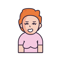 Isolated avatar woman with shirt fill style icon vector design