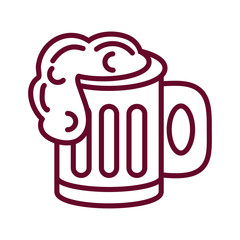 beer mug icon, line style design