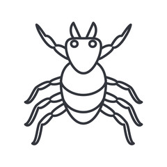 mite insect, line detail style icon