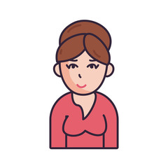 Isolated avatar woman with blouse fill style icon vector design