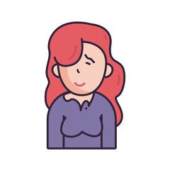 Isolated avatar woman with blouse fill style icon vector design