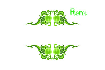 Green flora ornament border decoration