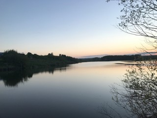 sunset on the lake