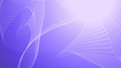 Dot purple wave light screen gradient texture background. Abstract  technology big data digital background. 3d rendering.