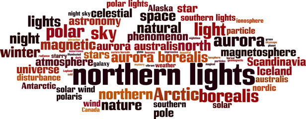 Northern lights word cloud