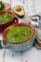 Green Gazpacho Soup With Eggs