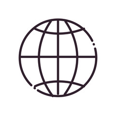 Isolated global sphere line style icon vector design