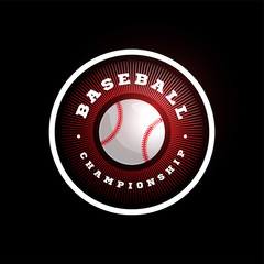 Baseball circular vector logo. Modern professional typography sport retro style vector emblem and template logotype design. Baseball red logo design.