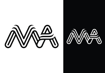 Initial Letter M A Logo design vector template, Monogram Logo sign symbol