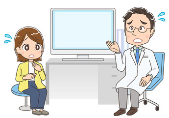 診察 病院 イラスト 人物 医者 医師 診断 診療 Wall Mural よぴんこ Yopinco