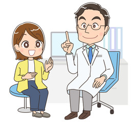 診察 病院 イラスト 人物 医者 医師 診断 診療