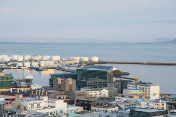 view of city of Reykjavik in Iceland