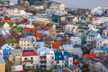 view of city of Reykjavik in Iceland - obrazy, fototapety, plakaty