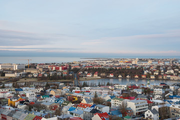 view of city of Reykjavik in Iceland